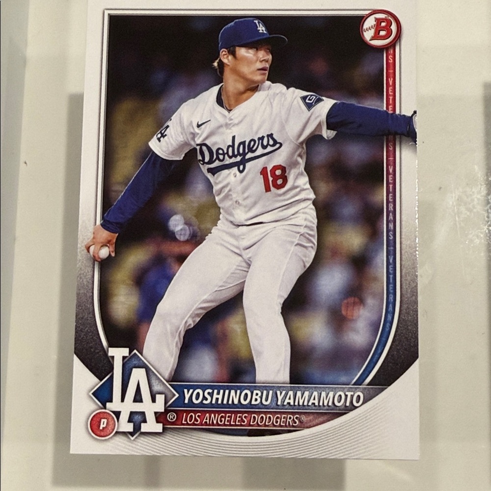 Los Angeles Dodgers Baseball Card Yoshinobu Yamamoto